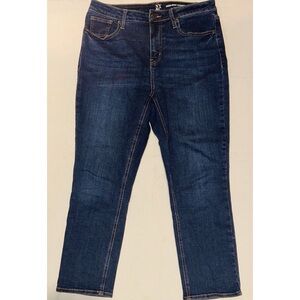 New York & Company High Rise Dark Blue Skinny Crop Jeans